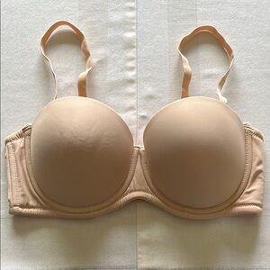 Q-T Intimates Woman’s Molded Strapless Convertible Nude Bra 38B